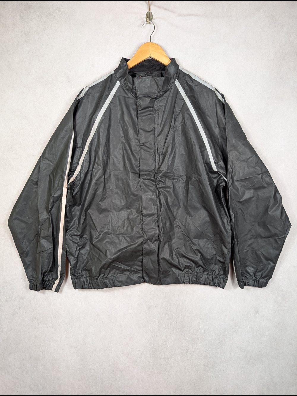 Harley Davidson Windbreaker PVC Reflective Full Zip Jacket Mens Size Medium